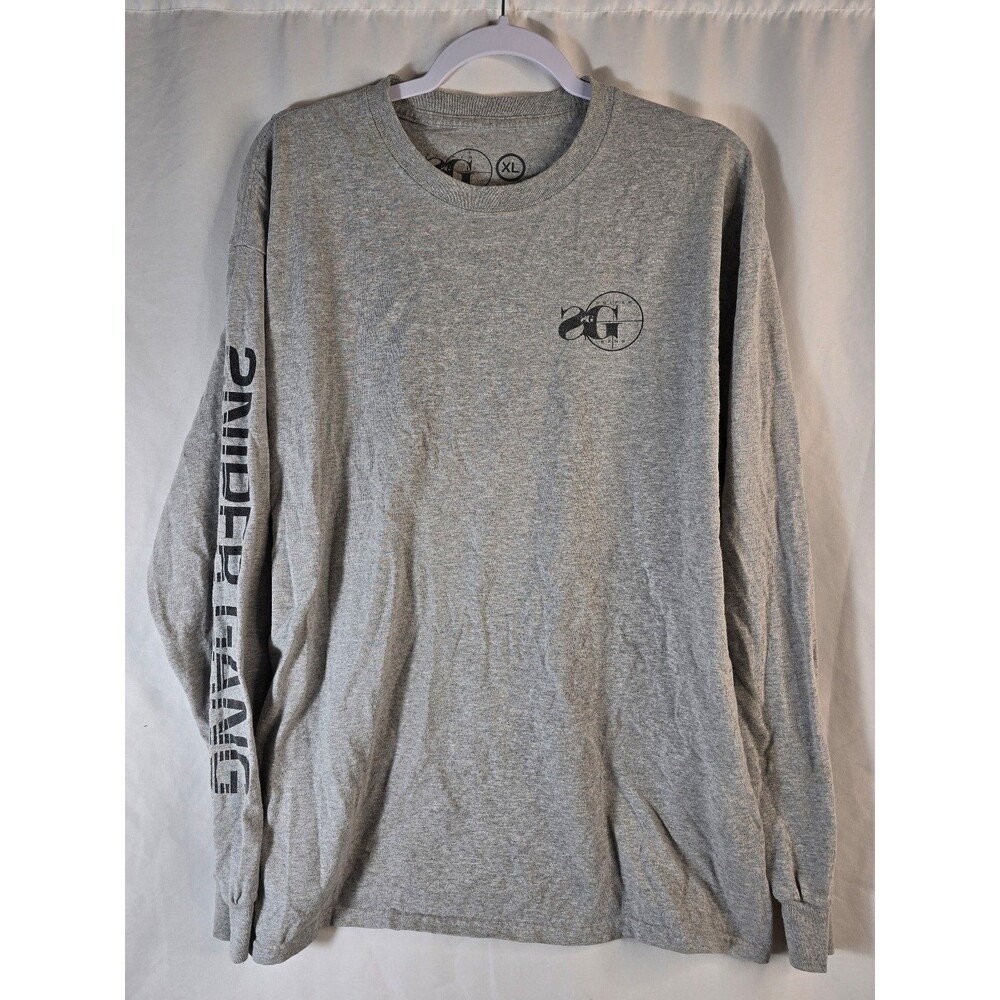 Sniper Gang Logo Spellout Crosshairs Men's T-Shirt Gray Kodak Black Size XL
